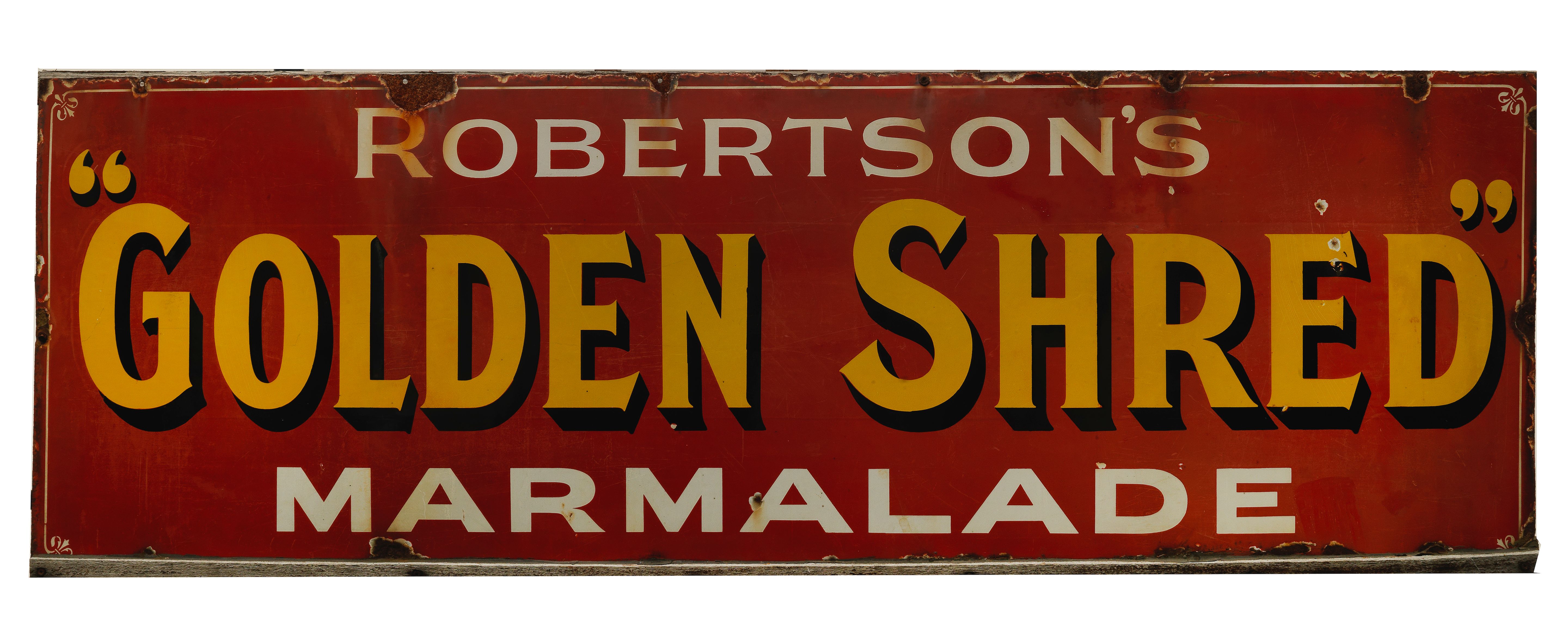 Bonhams Cars A Robertson's Golden Shred Marmalade enamel advertising