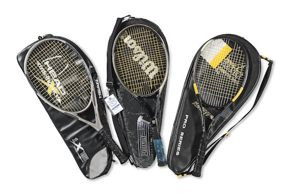 Bonhams : A selection of three modern tennis rackets belonging to Sir ...