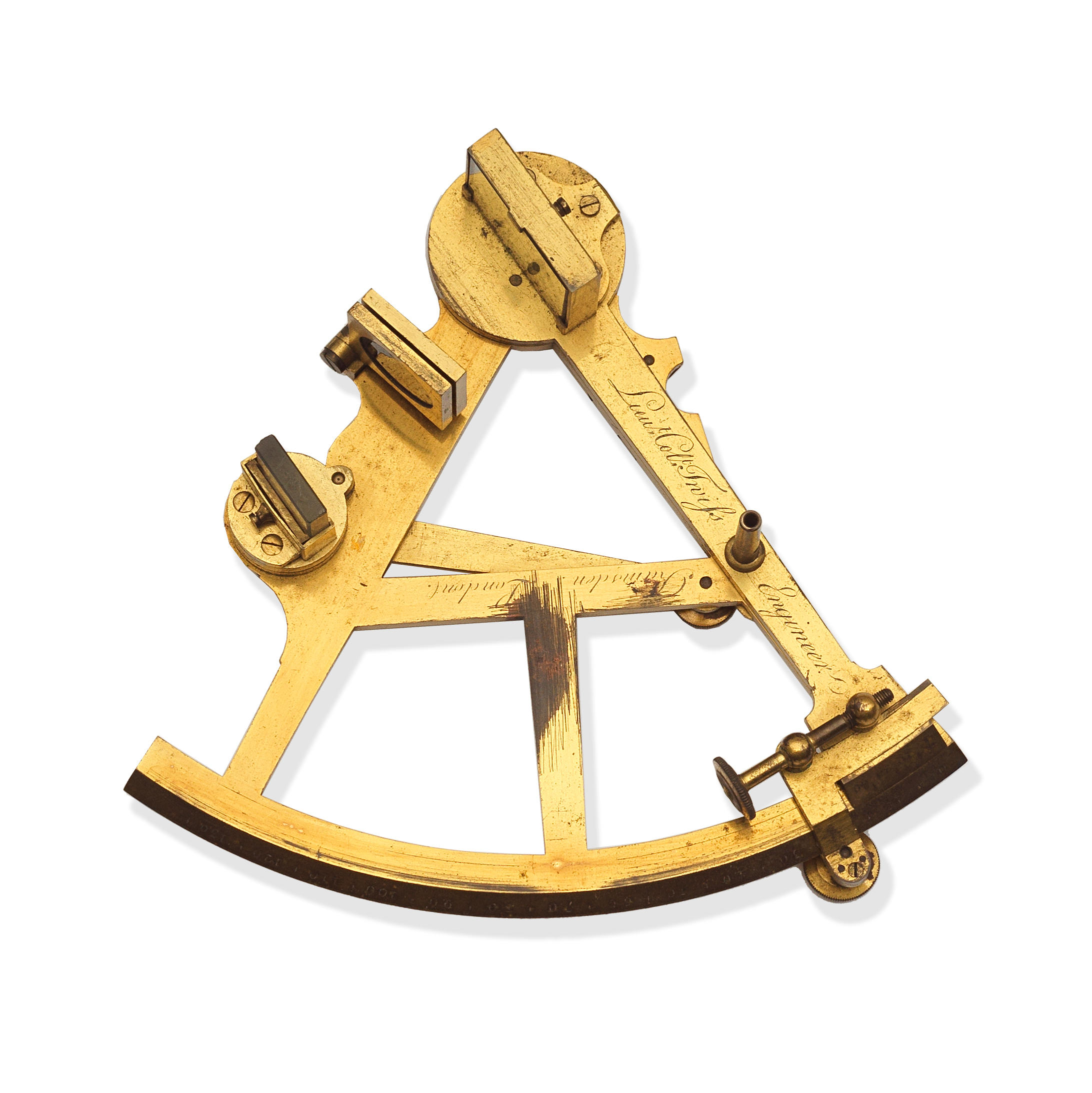 A Rare Jesse Ramsden Brass Pocket Surveying Sextant,