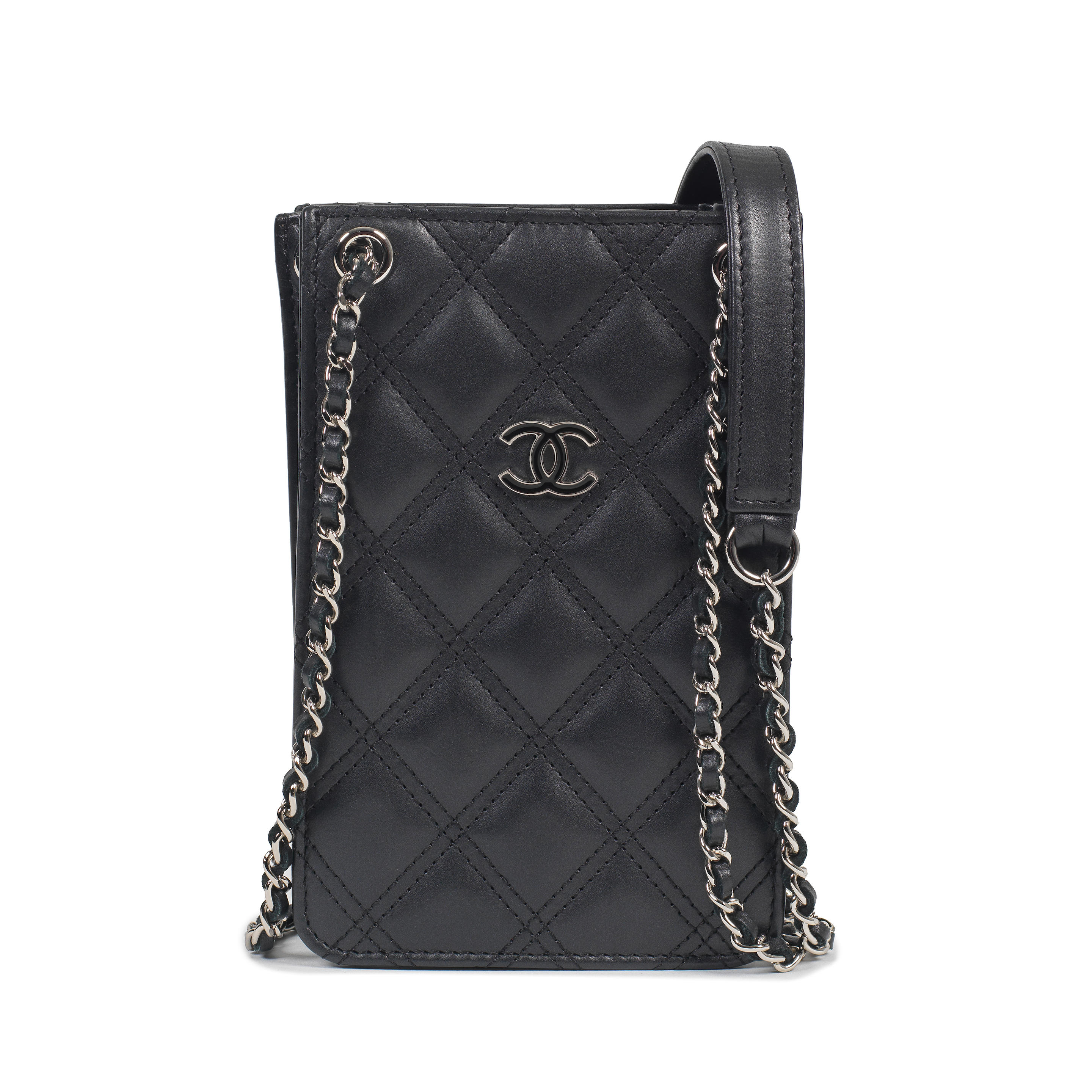 Bonhams : Karl Lagerfeld for Chanel a Black Quilted Crossbody Phone Holder  2014-15 (includes serial sticker)