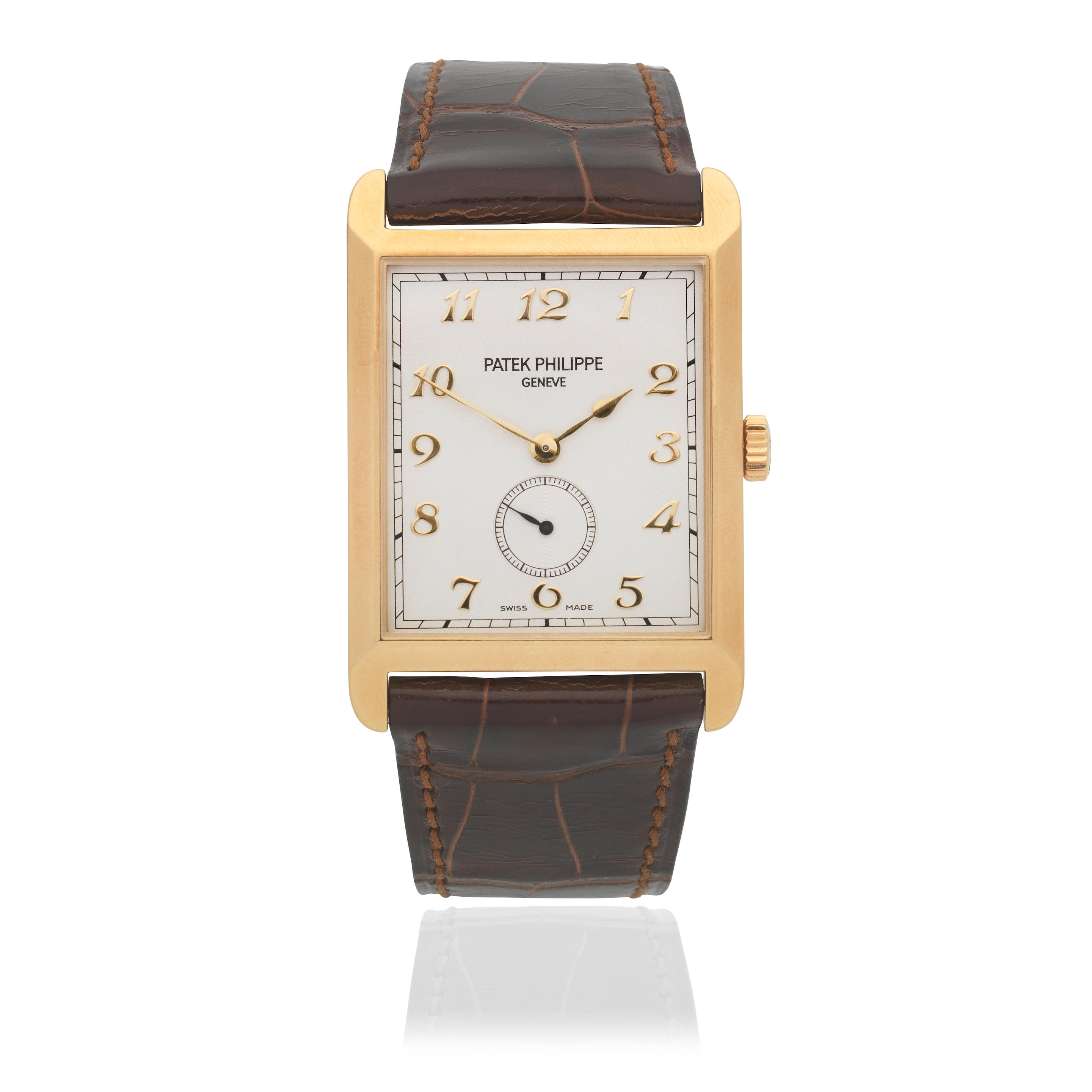 Bonhams Patek Philippe. An 18K gold manual wind wristwatch Gondolo