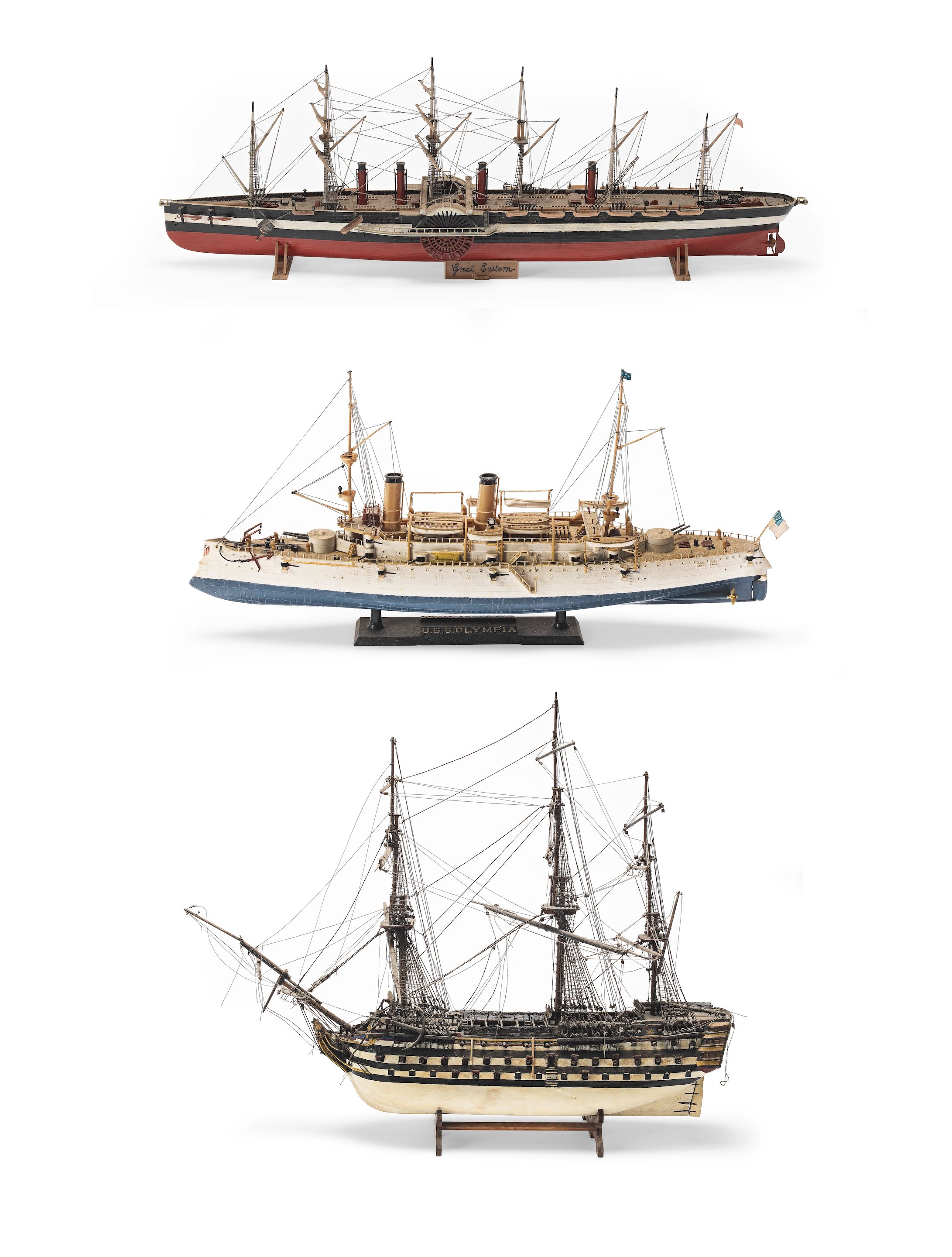 Bonhams A Group of Three Ship Models, 20th century, shipoftheline