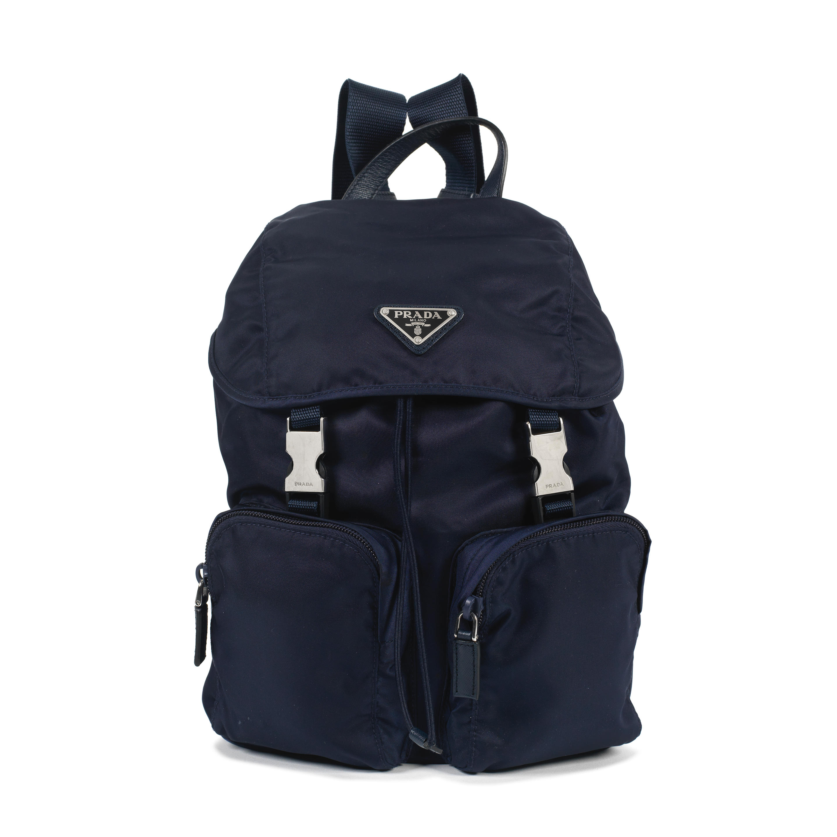 Bonhams : Prada a Midnight Blue Nylon Mini Backpack