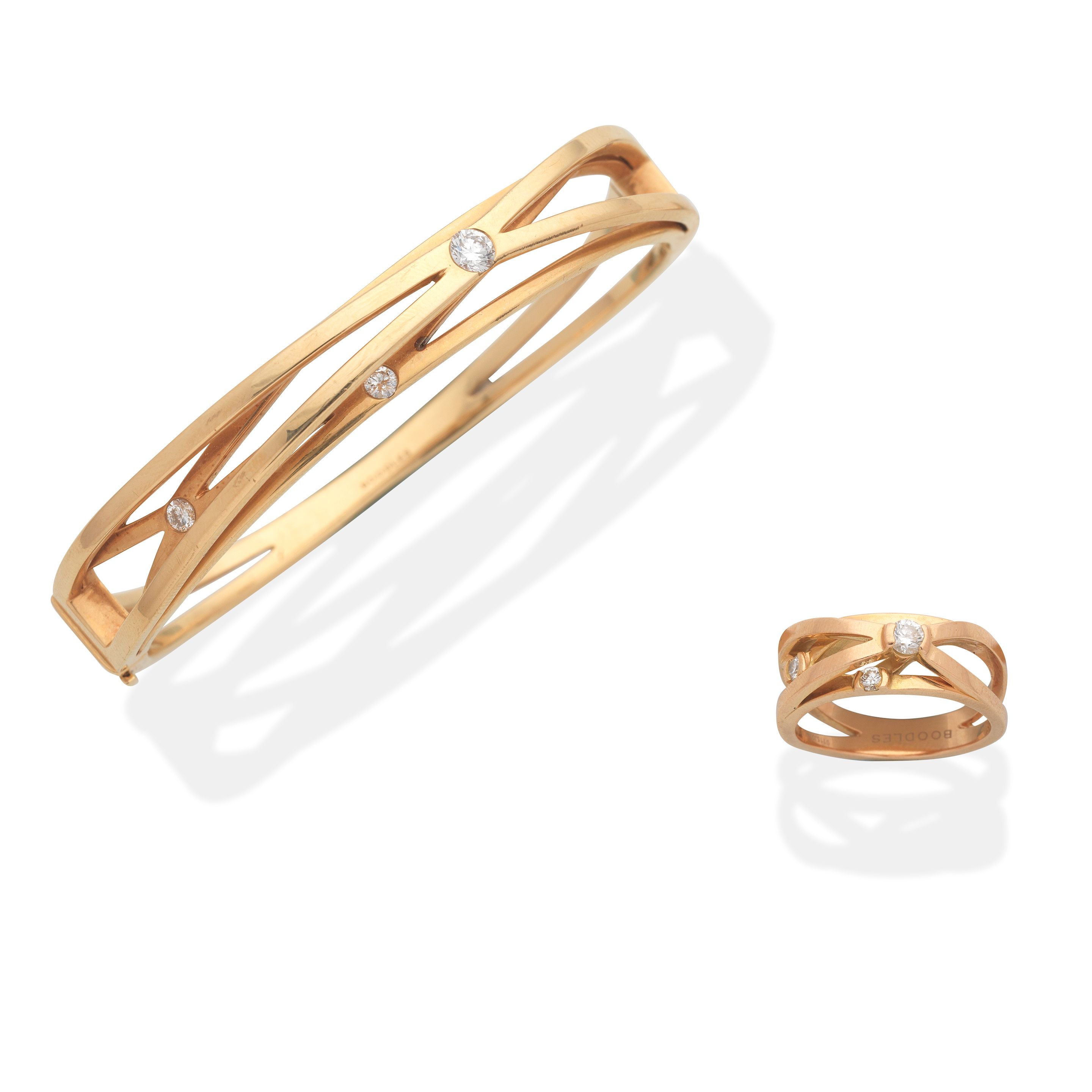 Bonhams BOODLES: 'LABYRINTH' BANGLE AND RING, (2)