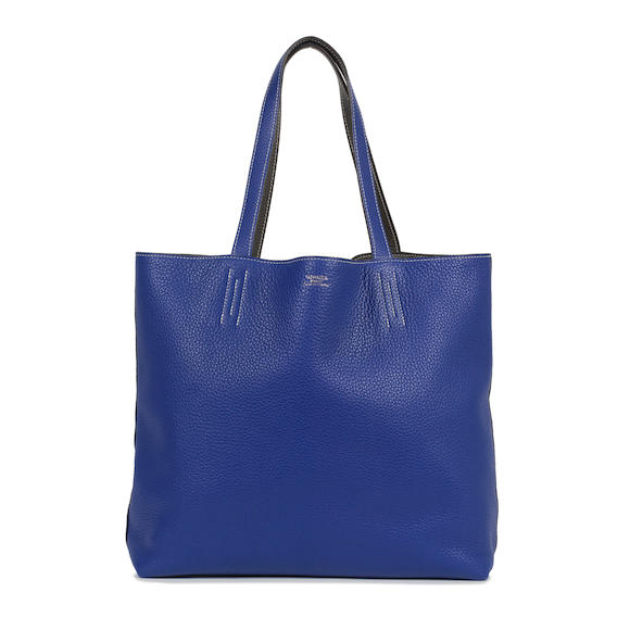 Bonhams : Hermès a Bleu Electrique and Graphite Clemence Leather