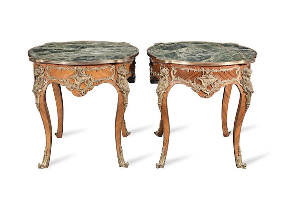 Bonhams : A pair of French early 20th century gilt bronze mounted ...