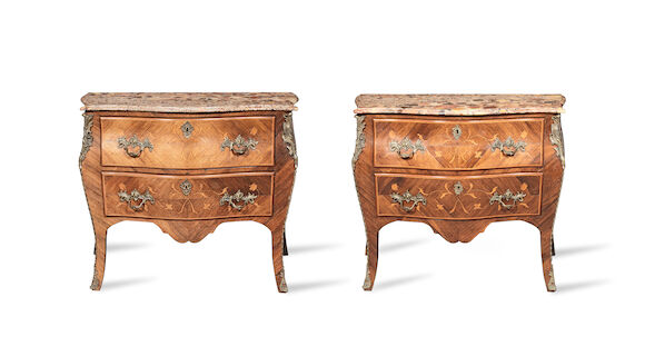 Bonhams : A pair of late 19th/early 20th century gilt brass mounted ...