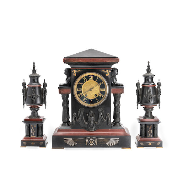 Baton Rouge Clock Bonhams : A late 19th century French patinated bronze and black and ...