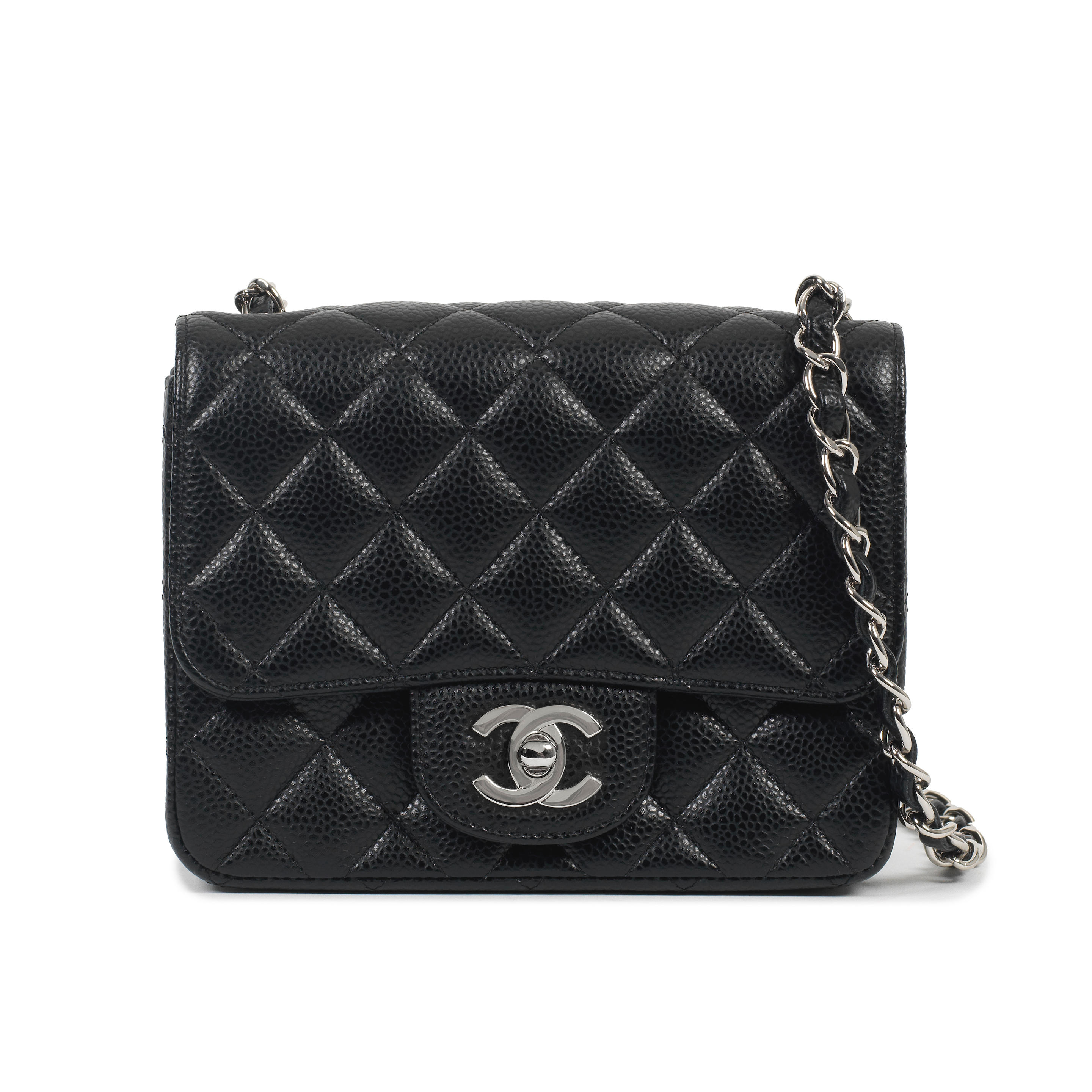 Bonhams : Chanel A Large XXL Classic Bag of dark grey quilted leather with  silver tone hardware and double chain strap.
