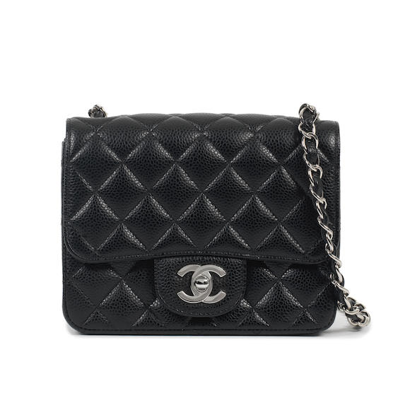 Bonhams : Karl Lagerfeld for Chanel a Black Caviar Mini Square Flap Bag  2015-16 (includes serial sticker, authenticity card, dust bag and box)