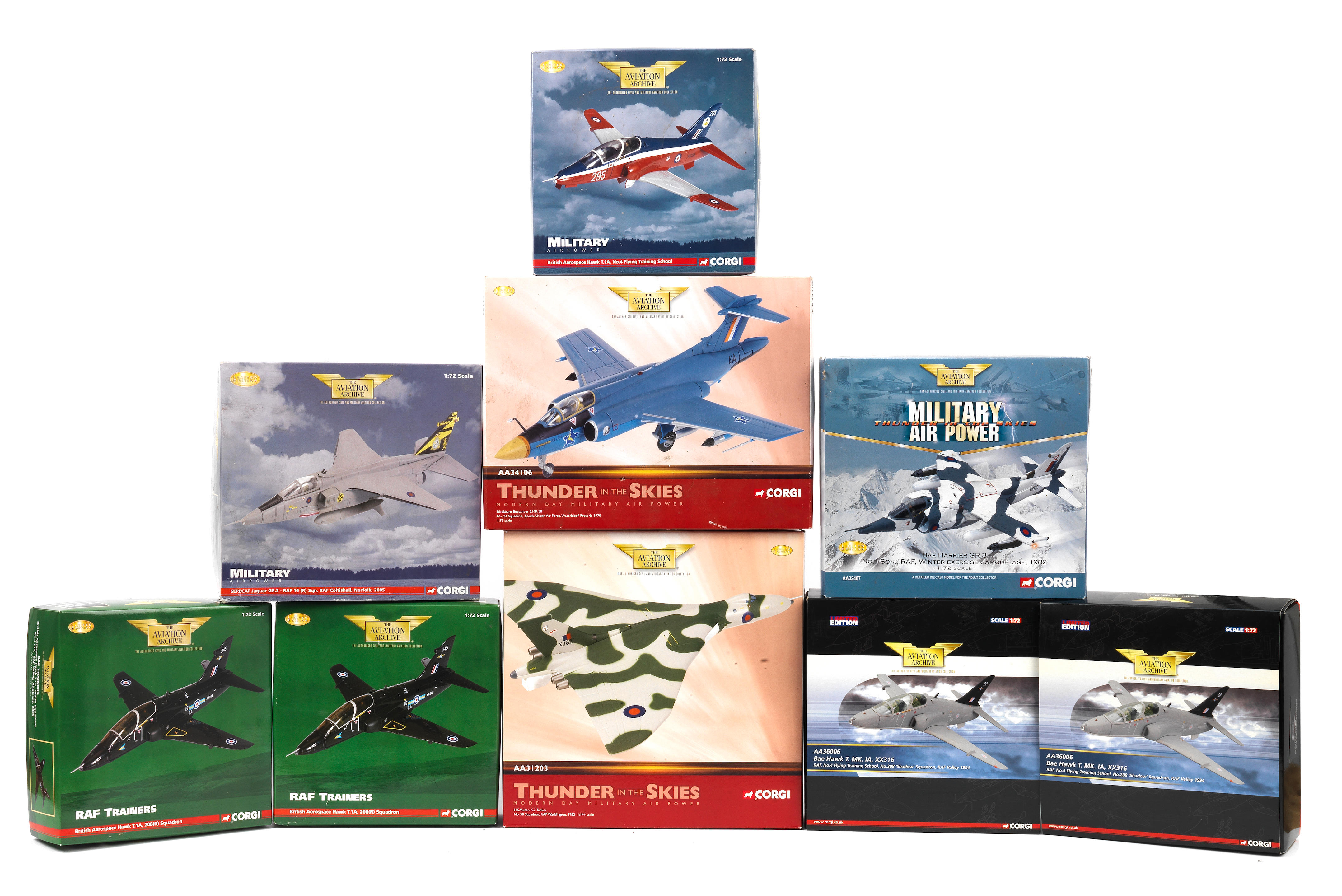 Bonhams Cars : Eight boxed 172 scale die-cast metal model Jet aircraft ...