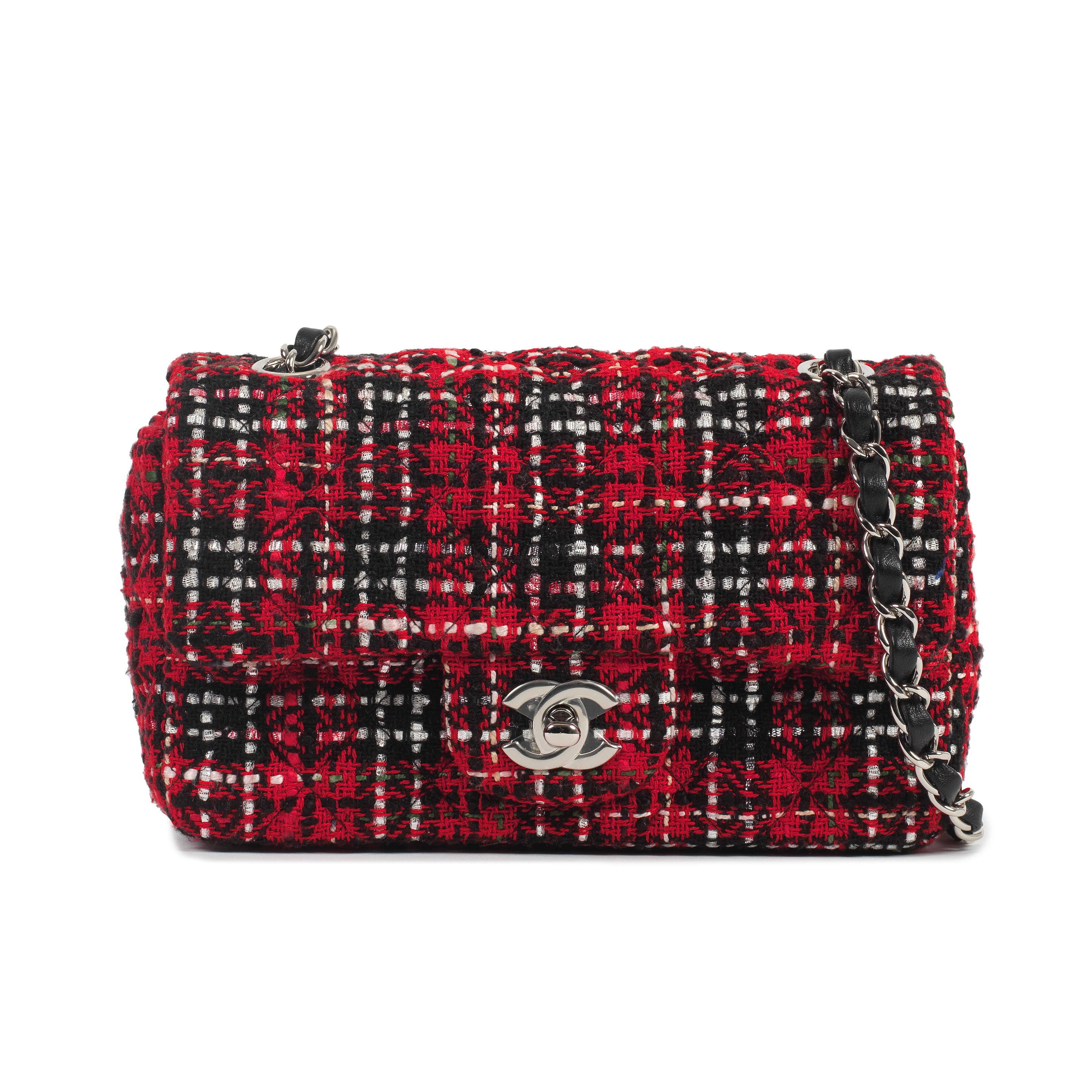 Virginie Viard for Chanel a Red Tweed Mini Flap Bag  - Bonhams