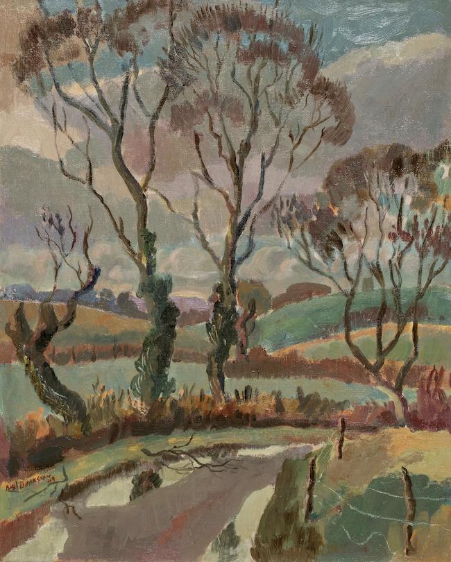Basil Blackshaw(Irish, 1932-2016)Landscape with trees 51.5 x 41 cm. (20 1/4 x 16 in.)