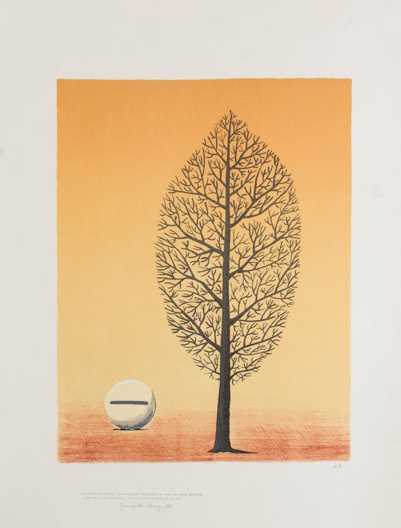 Lithographie Originale Signée De René Magritte - Certificat D'authenticité Inclus - Occasion