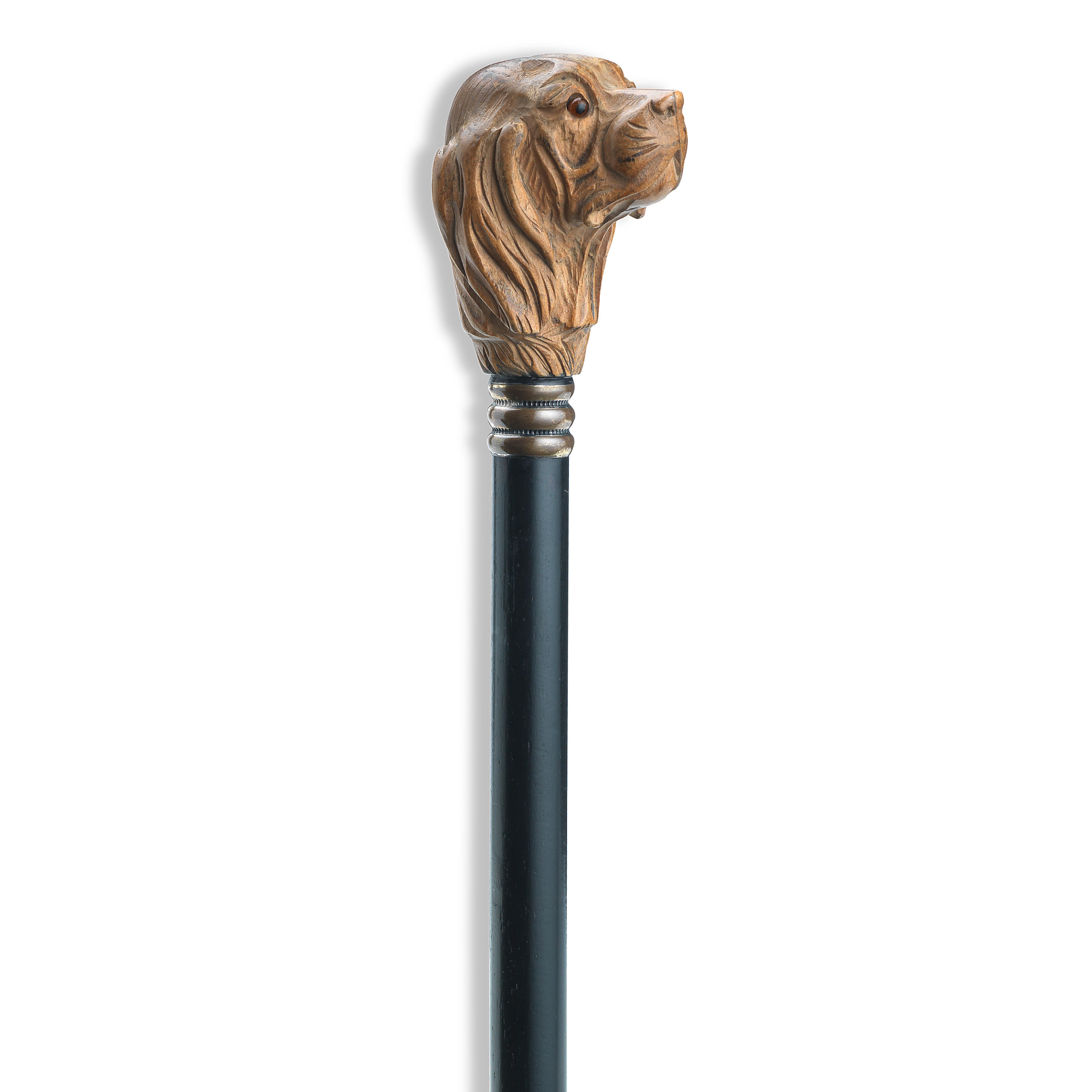 Early 20th Century Hand Carved Italian Greyhound Walking Cane