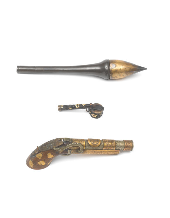 Bonhams : BAITETSU A Mixed-Metal Yatate (Portable Brush and Ink ...