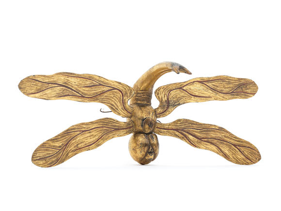 Bonhams : A GOLD-LACQUERED WOOD MAEDATE (HELMET FORECREST) IN THE FORM ...