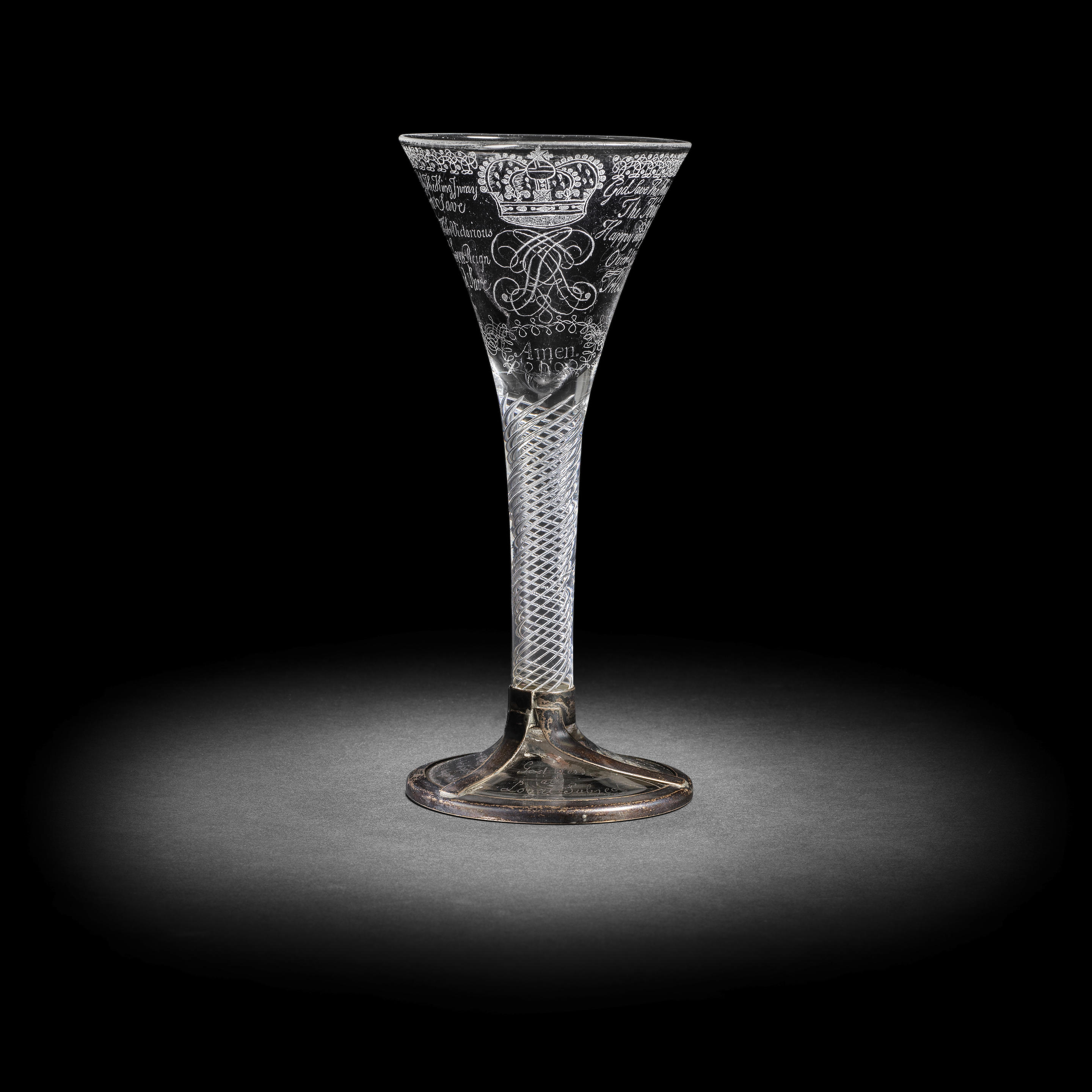 Royal Scot Crystal Large Wine Glasses Diamonds 2 p.