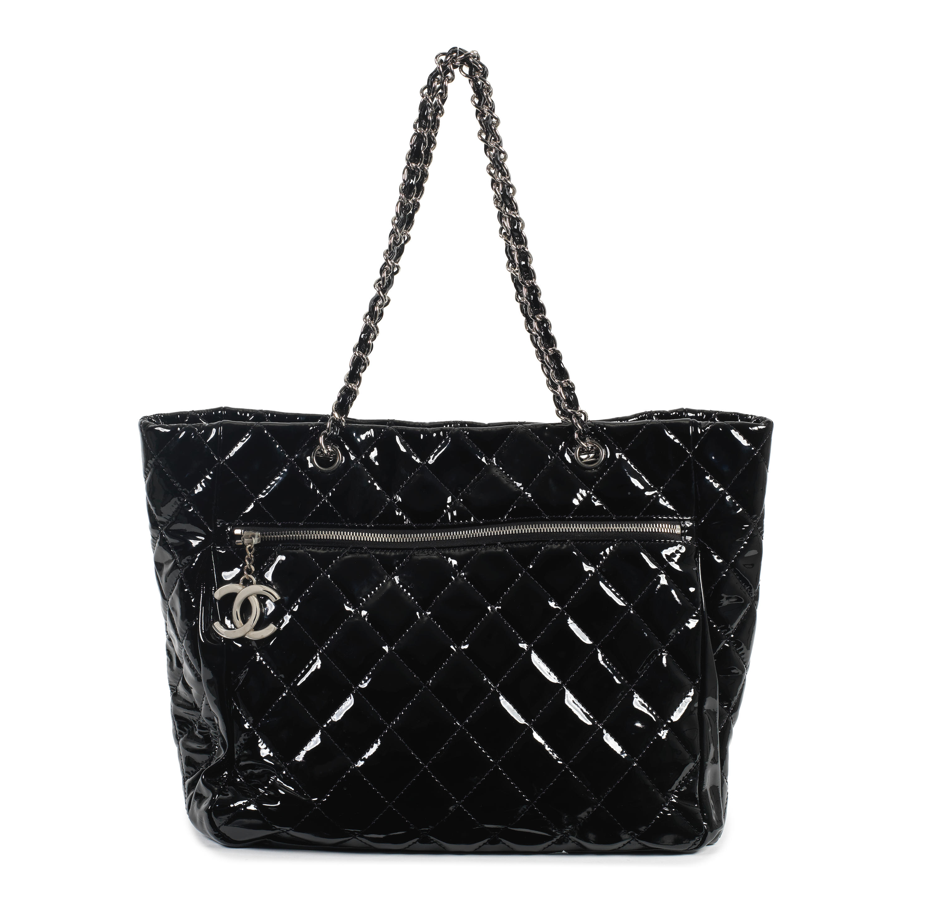Bonhams : Karl Lagerfeld for Chanel a Black Patent Leather Large Tote Bag  2009-10 (includes serial sticker and dust bag)