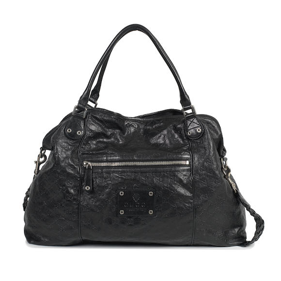 Bonhams : Gucci a Black Guccissima Large Weekend Travel Bag (includes ...