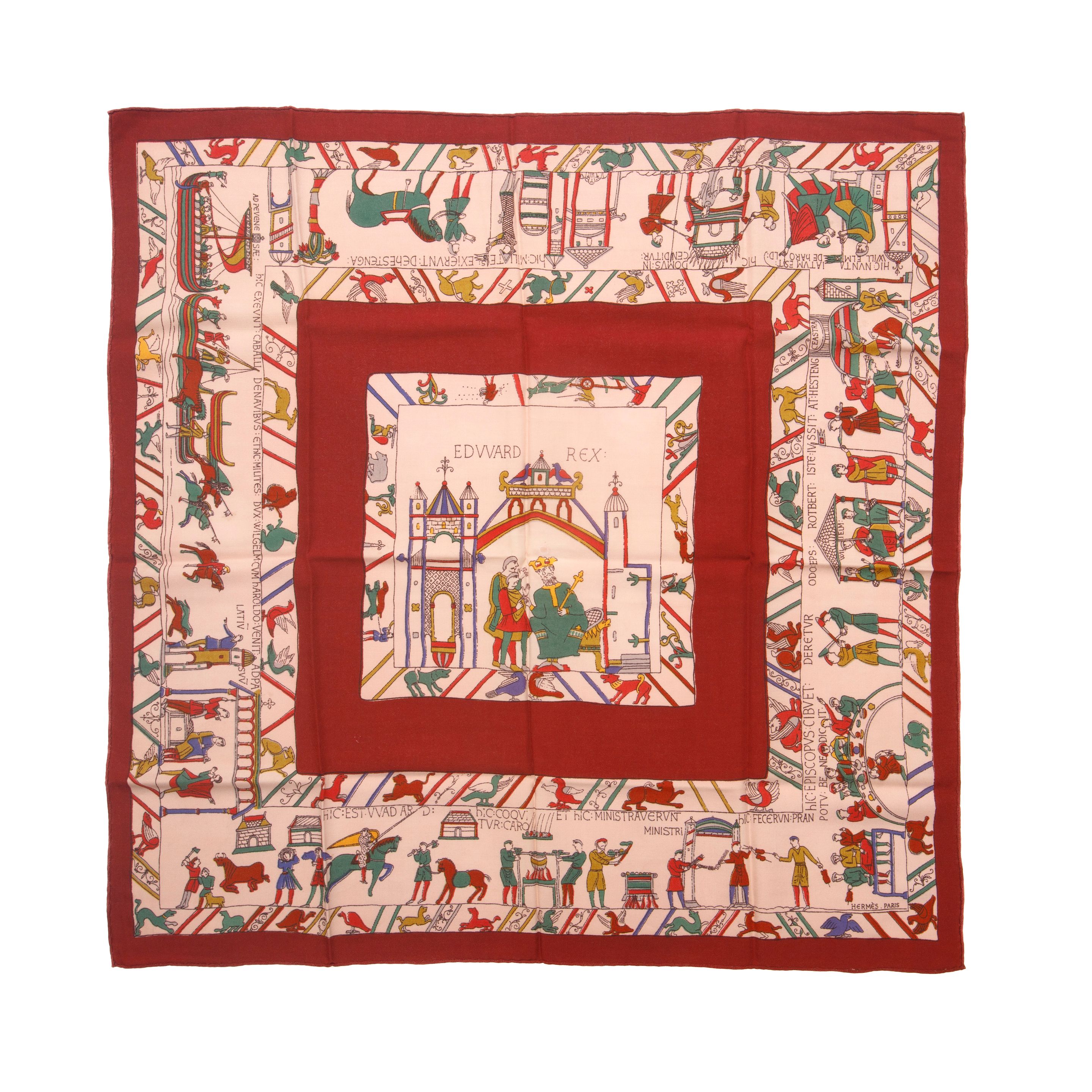 Bonhams Cars HERMES Paris, créé en 1940. Rare carré Tapisserie de