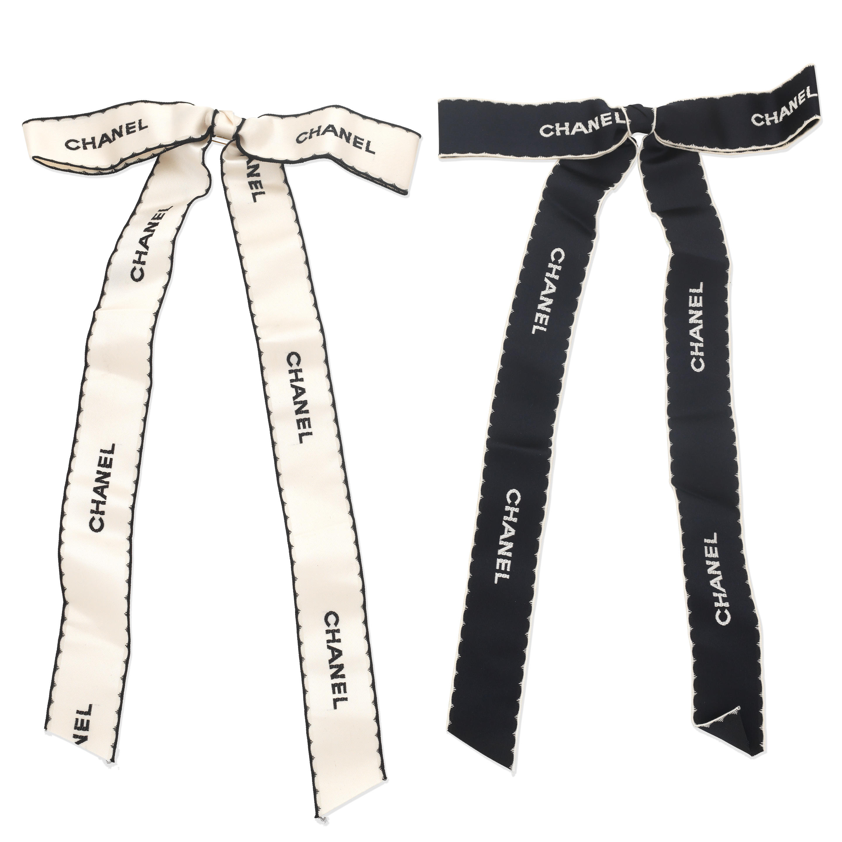 Bonhams : Karl Lagerfeld for Chanel Two Silk Ribbon Bow Brooches Spring 1994  (includes original tags and box)