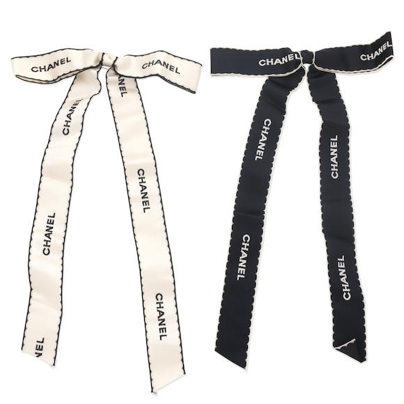 Bonhams : Karl Lagerfeld for Chanel Two Silk Ribbon Bow Brooches Spring  1994 (includes original tags and box)