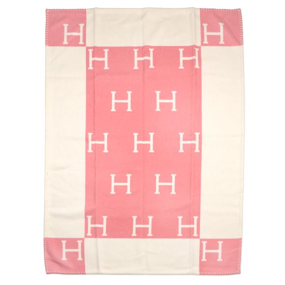 Bonhams Hermès a Rose Airelles and Blanc Avalon Baby Blanket c.2023