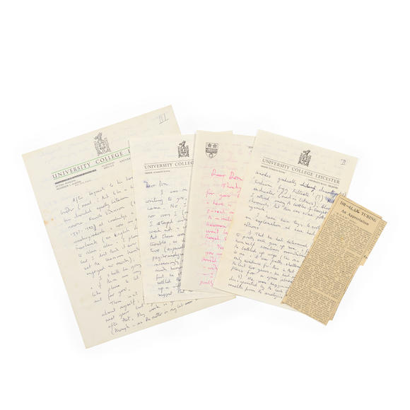 Bonhams : Turing (alan)--gandy (robin) Two Autograph Letters To Donald 