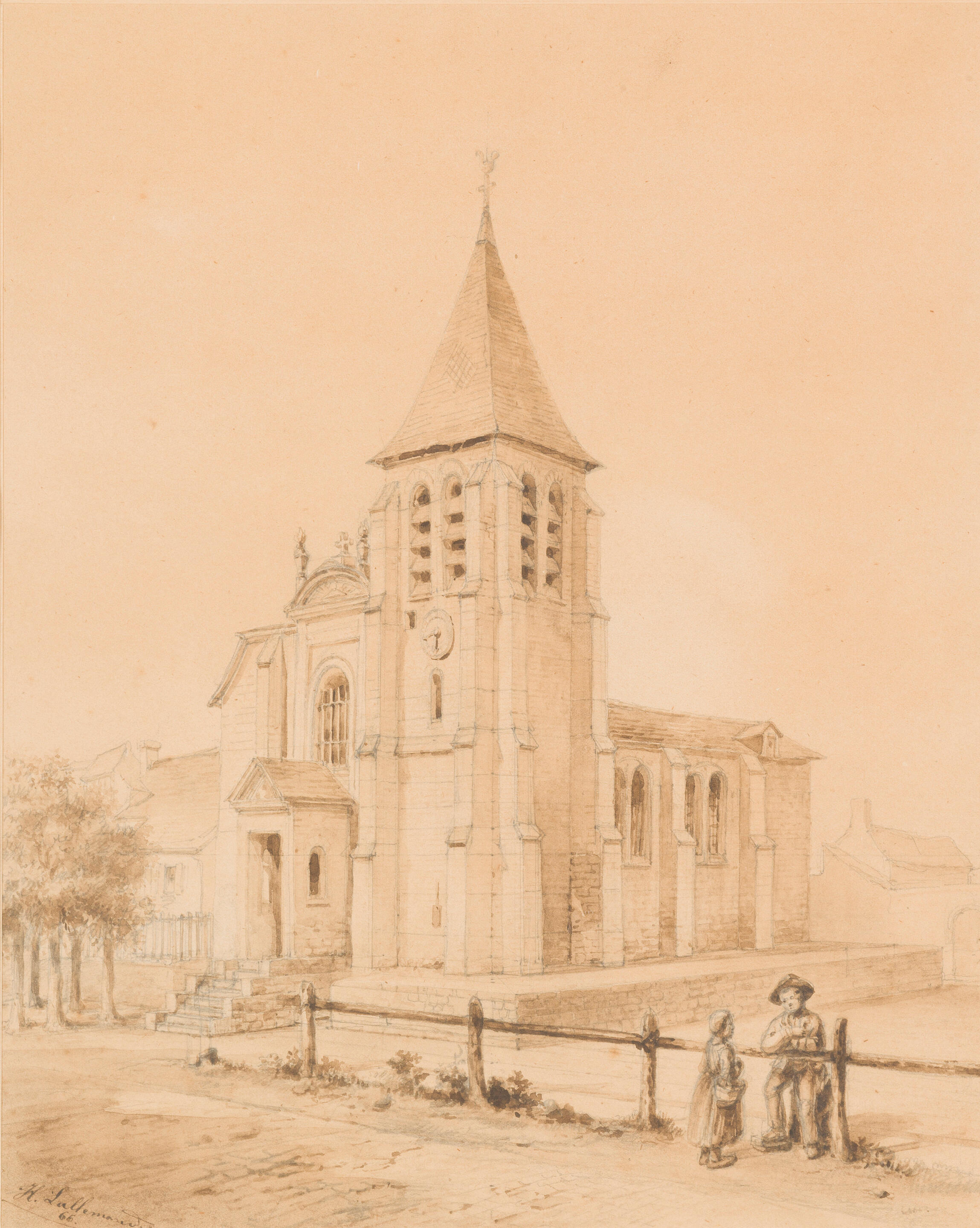 Bonhams Cars HENRI LALLEMAND (18091892) Suite de deux vues d'églises