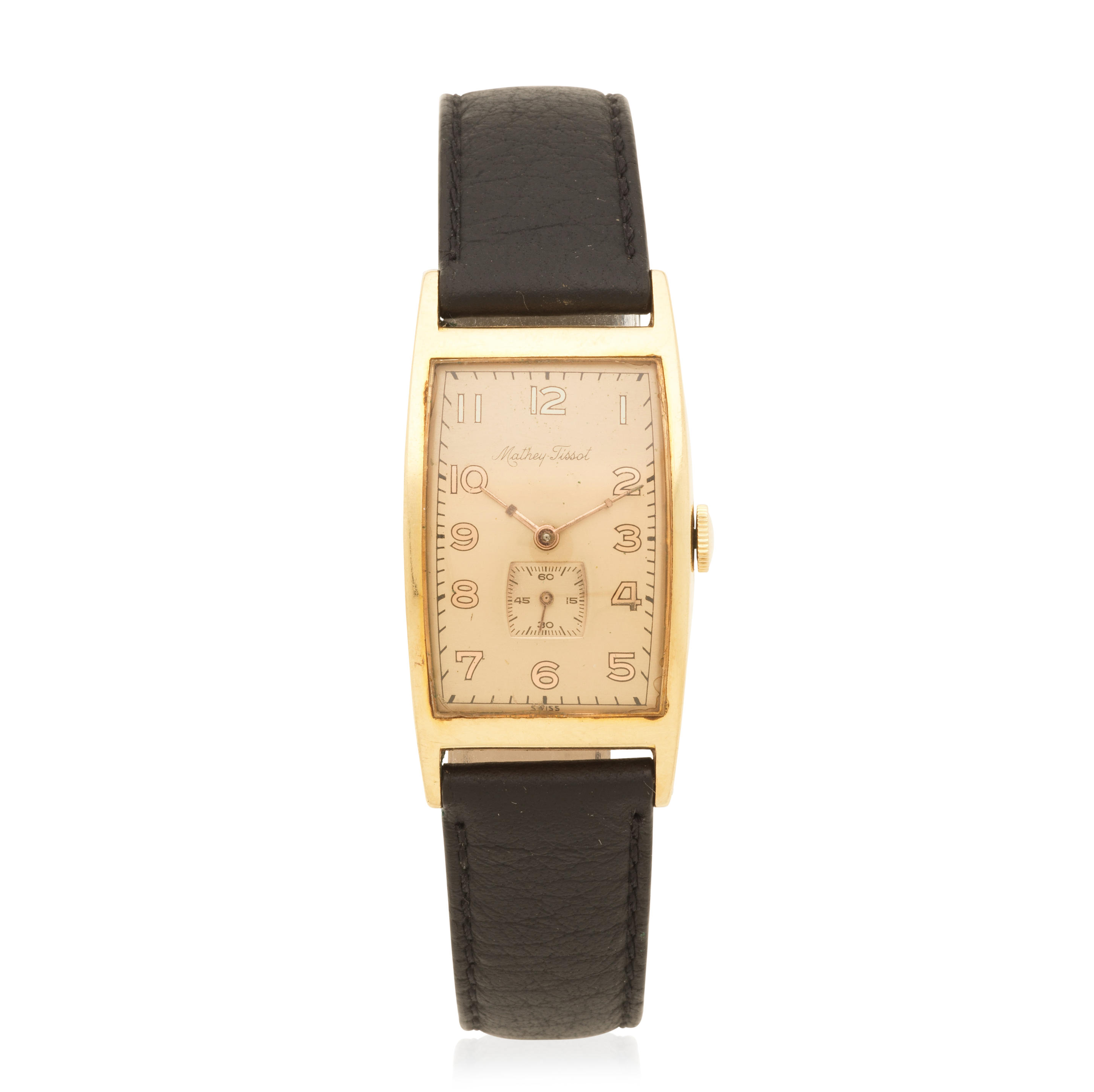 Bonhams Cars : Mathey-Tissot. A gold plated manual wind wristwatch ...