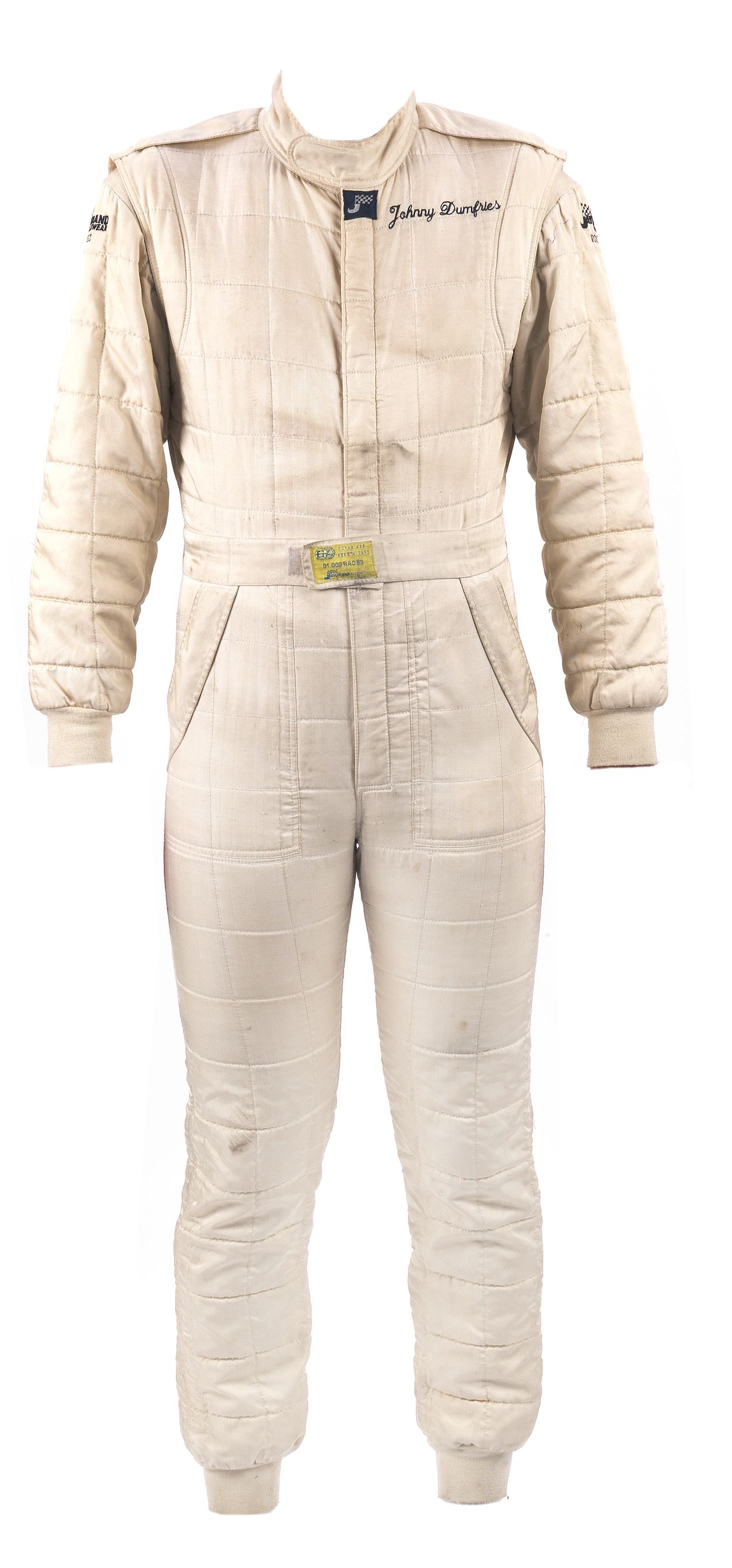 Bonhams Cars : A set of Johnny Dumfries race overalls by Jaybrand ...