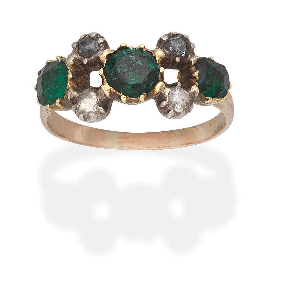 EMERALD AND DIAMOND RING,