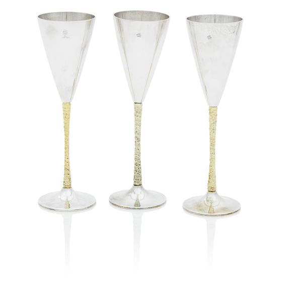 Bonhams Three Elizabeth II Silver Flutes By Stuart Devlin, London