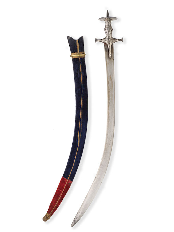 Bonhams : A silver koftgari-hilted steel sword (tulwar) and a Kutch ...