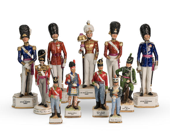 Bonhams : A selection of 20th century painted porcelain figures of ...