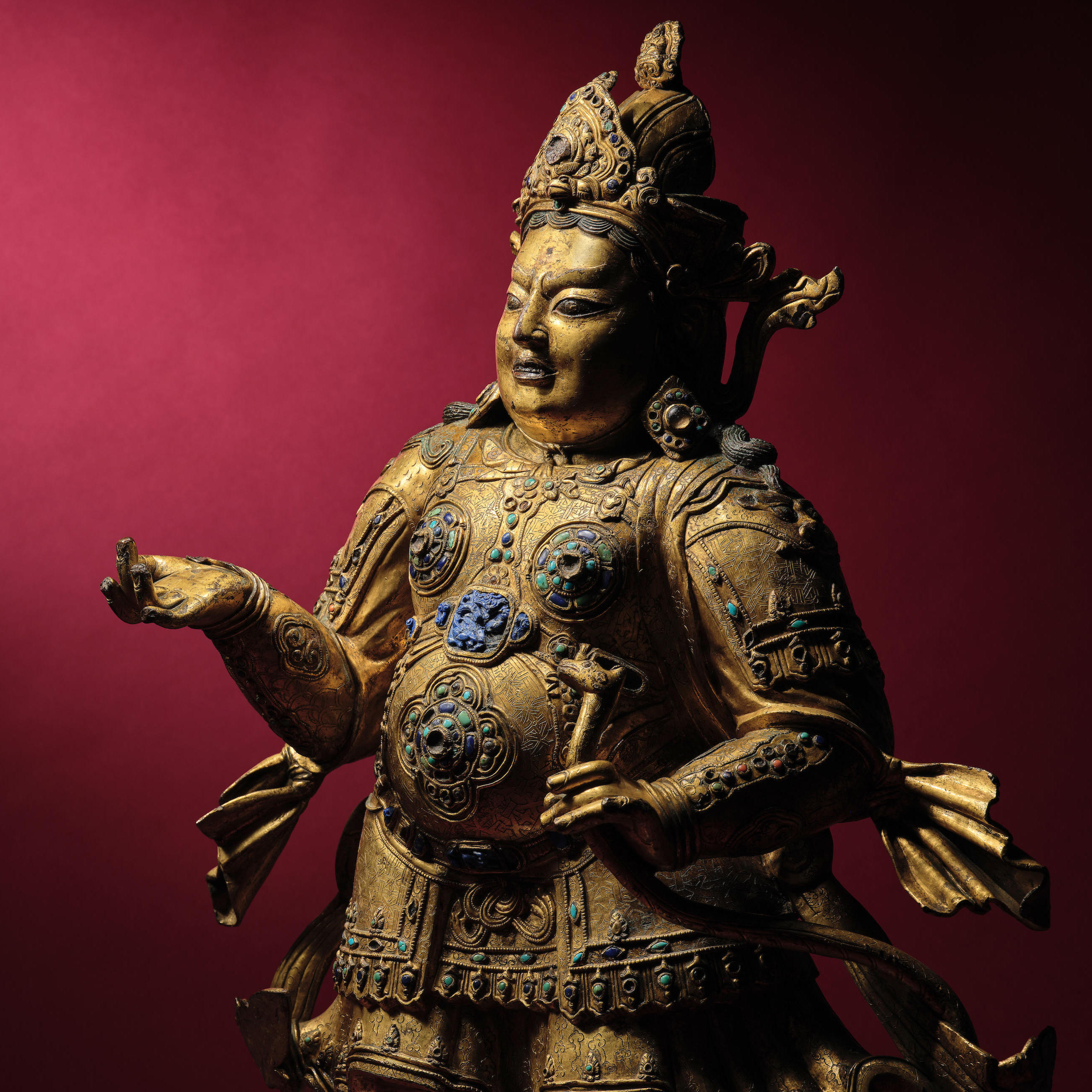 Bonhams : A GILT COPPER ALLOY AND REPOUSSÉ CHAKRASAMVARA