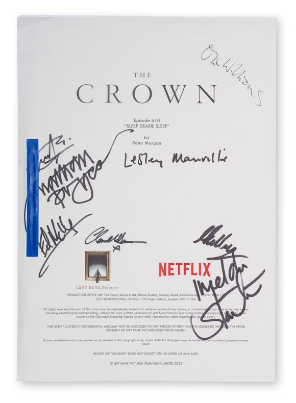 Script Crown Bonhams : An autographed script for The Crown Season 6, Episode 10 ...