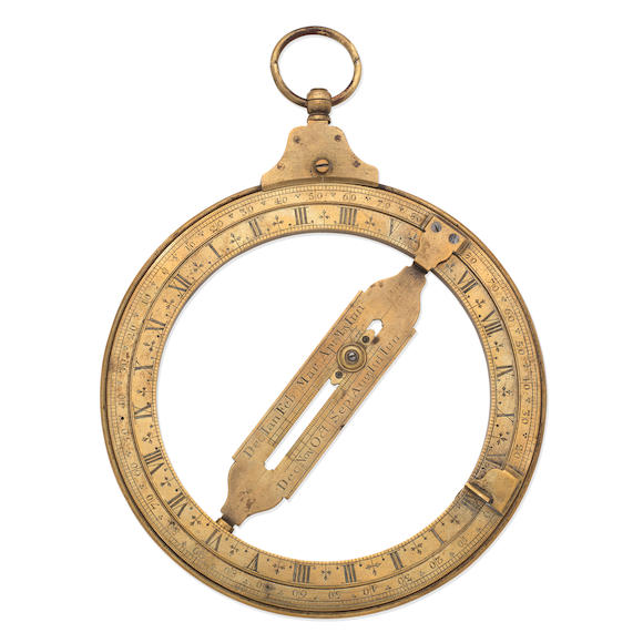 Bonhams : A brass universal equinoctial ring dial, English, early 18th ...