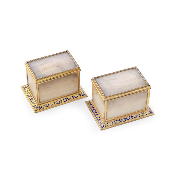 Bonhams : A pair of late 19th French champlevé and gilt bronze mounted ...