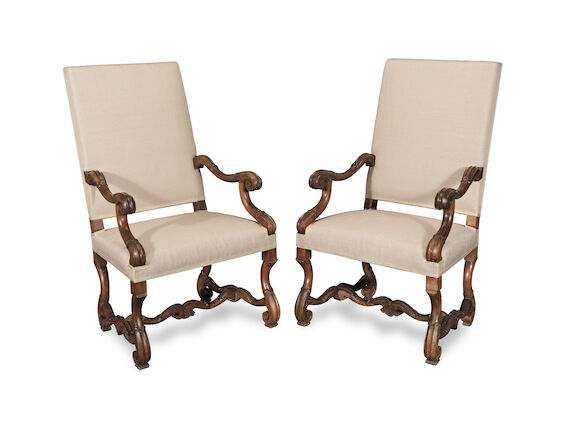 Bonhams : A pair of French walnut fauteuils or armchairs in the Louis ...