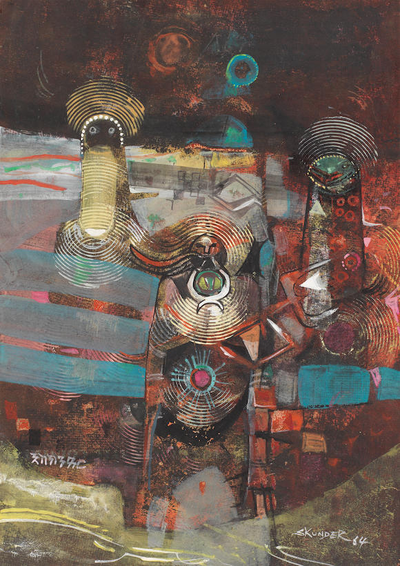 Bonhams : Alexander Skunder Boghossian (Ethiopian, 1937-2003) Twilight ...