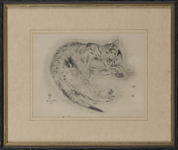 Bonhams : After Tsuguharu Foujita (Japanese, 1886-1968) An etching of a ...