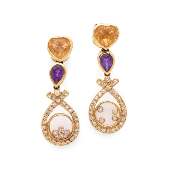 Boucles D'oreilles Pendantes Argent 925 - Pierres Naturelles : Cyanite, Améthyste, Rubis, Citrine, Obsidienne - Neuf Avec étiquettes