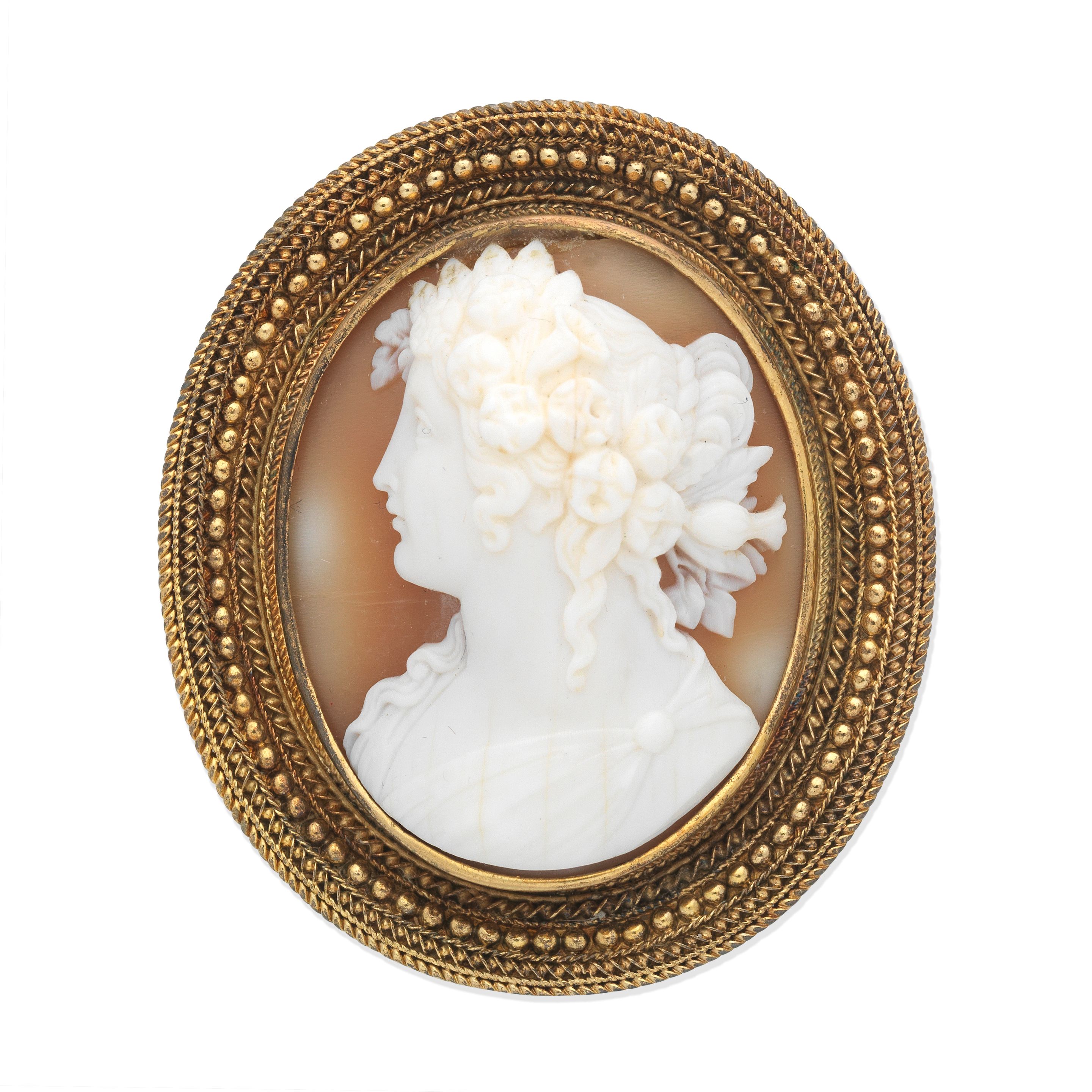 SHELL CAMEO BROOCH,