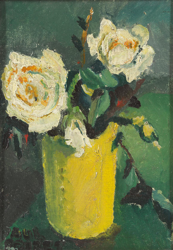 Bonhams : PAUL POIRET (1879-1944) Roses blanches dans un verre ()