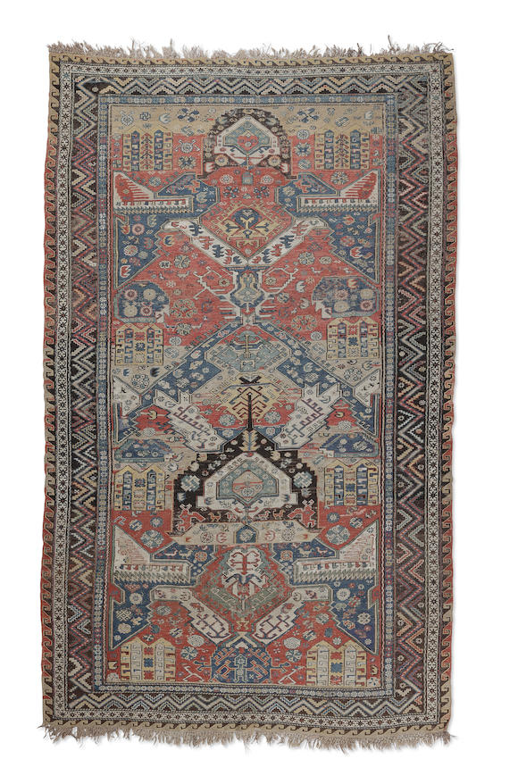 Bonhams : A striking Dragon Soumak carpet Caucasus 296cm x 180cm