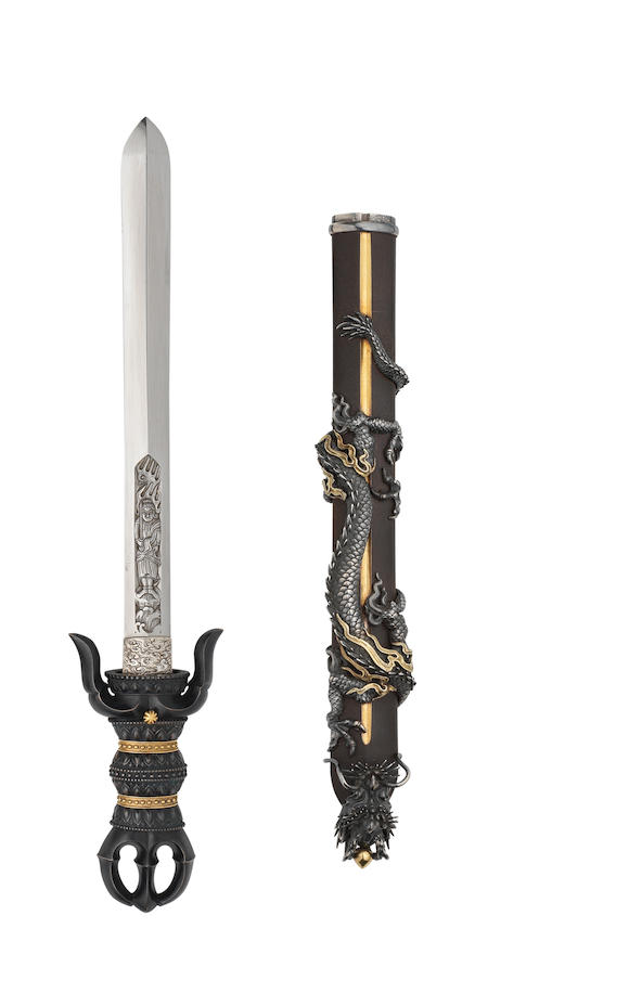 Bonhams : A FINELY-MOUNTED MIXED-METAL AIKUCHI TANTO (DAGGER WITH FLUSH ...