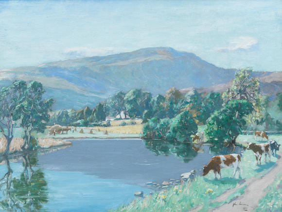 Bonhams : John Smellie (British, 1886-1925) Ben Ledi and the Teith ...