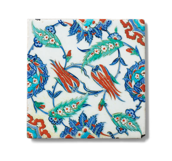 Bonhams : An Iznik pottery tile Turkey, circa 1575